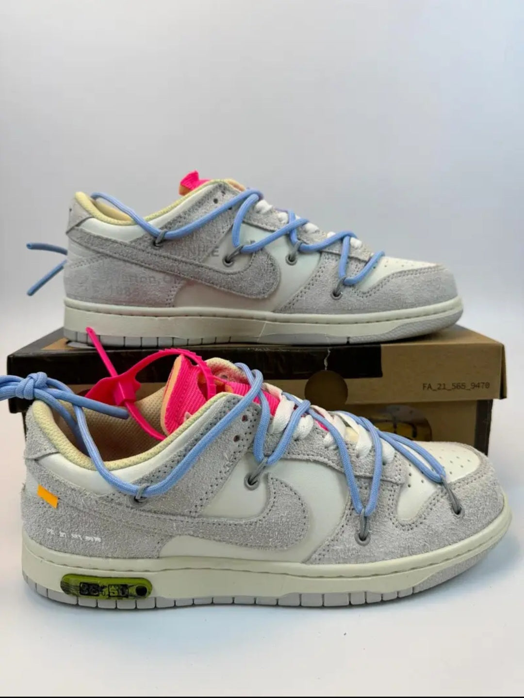Nike x OffWhite Dunk Low "Grey-Light Blue"